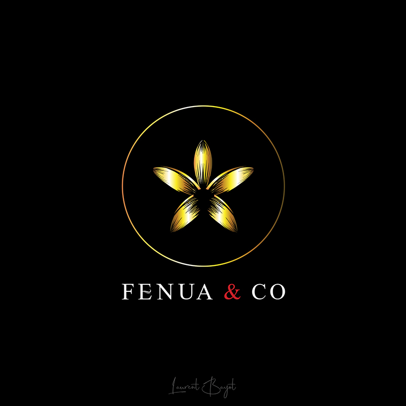 logo feuille vanille or