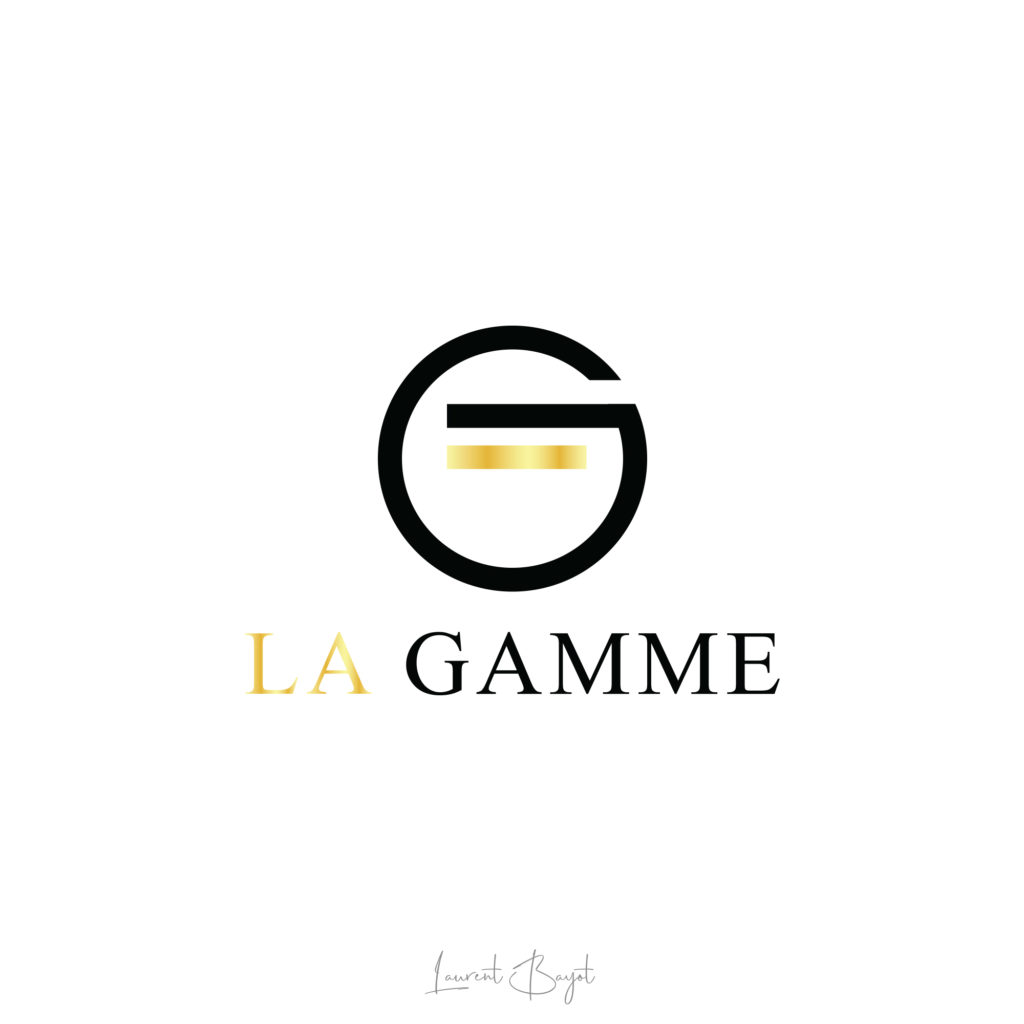 logo marque luxe doré noir