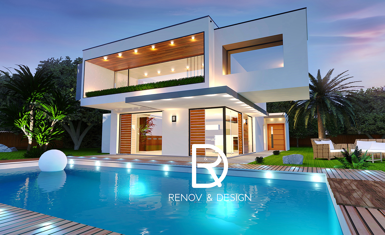 logo blanc immobilier luxe